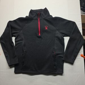 Spyder Black Half-Zip Pullover with Red Accents